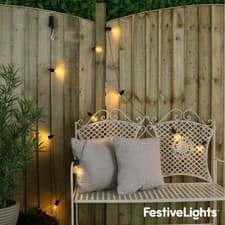 Image of 4.5m Battery Power Clear Festoon Warm White LED Outdoor String Timer Lights