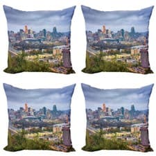 Image of Cincinnati Throw Pillow Covers Pack of 4 Wide Aspect of Bridge