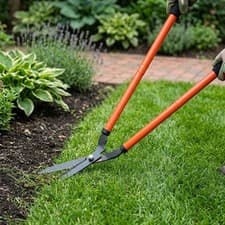 Image of Long Handled Grass Edging Shears 94cm, Steel Garden Border Trimmer Cushion Grips