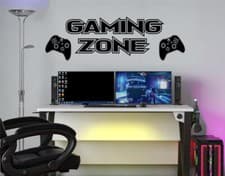 Image of Wall Quote "Gaming Zone" Sticker Decal Decor Transfer Murals Living Wallpaper