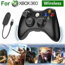 Image of For Microsoft Xbox 360 Wireless Controller Black Gamepad Console - Fully Tested