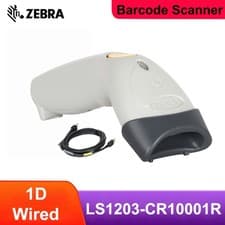 Image of Zebra LS1203-CR10001R Handheld 1D Barcode Scanner Reader USB Kit with Cable