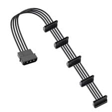 Image of 4-Pin IDE Molex Male to 5x 15 Pin SATA Splitter Power Supply Cable for HDD SSD
