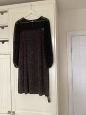 Image of Roman Women’s Black Dress Size 14 P New With Tags.