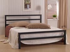 Image of City Block Metal Bed Frame in Black, Grey or White / Single Double or King sizes