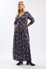 Image of Yours Curve Women's Plus Size Floral Wrap Maxi Dress