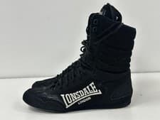 Image of Lonsdale Contender Black Rubber Ankle Lace Up Hi Boxing Boot UK (9) EU (43) A205