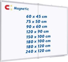 Image of Large Magnetic Whiteboard 180x100cm Wall Mounted Dry Erase Board Alloy Frame