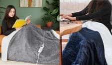Image of Electric Heated Throw Blanket Washable Heat Control Fleece Sherpa Christmas Gift