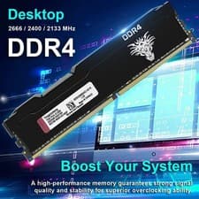 Image of DDR4 2666MHz 16GB  (16GBx1) Desktop RAM PC4-21300 UDIMM 16GBx1, Black 