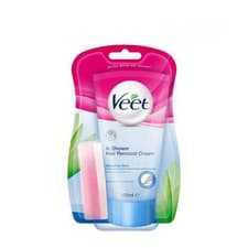 Image of VEET In Shower Hair Removal Cream + Sponge for Sensitive Skin 150ml 5 fl oz