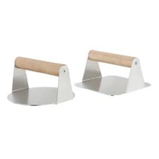 Image of Hamburger Press Press Professional Ultimate Aluminum Sandwiches Wooden Handle