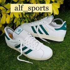 Image of ❤ BNWB & Genuine adidas originals ® Gazelle Trainers White & Green UK Size 10.5