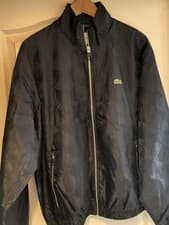 Image of Lacoste Jacket Black Medium Men’s Track Jacket  Mono Print 