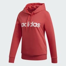 Image of ADIDAS HOODIE SWEATSHIRT PINK ESSENTIAL LINEAR PULLOVER SIZES S/M/L/XL/2XL *NEW*