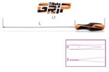 Image of Beta 012640206 1264 L 3X300 3x300mm Screwdrivers For Slotted Head Screws Long