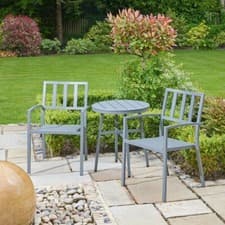 Image of Alfresia Aluminium Garden Bistro Set | 2 Chairs & Round Table