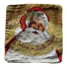 Image of Santa Claus Cushion Cover Square Fabric Christmas Multicolored Festive Home Gift
