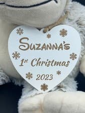Image of Personalised Baby's First Christmas Bauble Tree Ornaments Gift For Baby Girl Boy