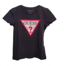 Image of Guess Girl's T-Shirt with Brand Logo, Black, Age 10 Yrs  - BNWT