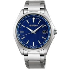 Image of SEIKO SELECTION SBTM289 Titanium Radio Sync Solar Watch Blue Dial 39.5mm