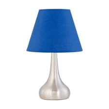 Image of Modern Touch Control Table Lamp Bedside Light with Fabric Shade