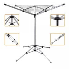 Image of 16M Clothes Airer Portable Rotary Washing Line 4 Arm Free Standing Multi Laundry