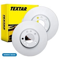 Image of 2x Brake Discs Front Internally Vented Coated Fits Seat Skoda VW TEXTAR 92232405