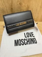 Image of Moschino Love Shoulder Bag - Black with Gold Chain Strap