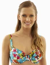 Image of Panache Swimwear Leila 1022 Underwired Balcony Bikini Top In Tropical Print 