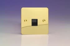 Image of Telephone Socket Brass Extension Ultraflat Polished + Black Insert Varilight