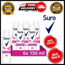 Image of Sure Bright Bouquet Anti-Perspirant Aerosol Women's Deodorant Spray 6x 150 ml