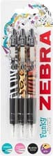 Image of Zebra Pen Z Grip Black Pens Ballpoint, Smooth & Funky 3 count (Pack of 1)