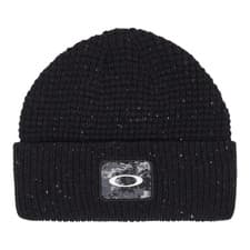 Image of Oakley FOS90165802E Ellipse Patch Waffle Beanie Blackout One Size Adult Casual