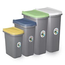 Image of HOME CENTRE Lift Top Plastic Kitchen Waste Bin 15-25-40L Slim Paper Recycling
