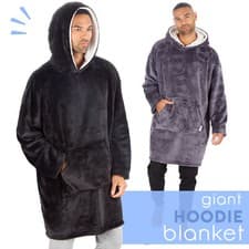 Image of Mens Football Gamer Embossed Giant Oversized Blanket Hoodie Plush Fleece Hoody