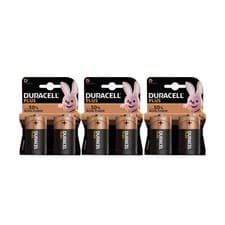 Image of Duracell Plus 50% more Life Guaranteed D Batteries LR20 3 Packs (6 Batteries)