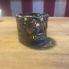 Image of Pewter Claddagh Designed Candle Holder Love Loyalty Friendship Ireland