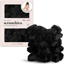 Image of Kitsch Satin Scrunchies for Women – No Crease Hair Ties – Soft Satin Hair