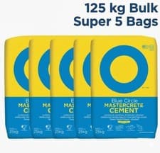 Image of Blue Circle Mastercrete Cement 125kg Pack 5 Multi Purpose Building Cement