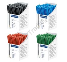 Image of BLACK BLUE RED GREEN Staedtler Stick 430 Ballpoint Pen Medium & Fine CHOOSE QTY