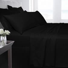 Image of T250 Satin Stripe Flat Sheet Soft 100% Cotton Easy Care Breathable Bed Sheet
