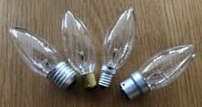 Image of Screw In / Bayonet Incandescent Candle Light Bulbs Lamp Traditional Type 10 Pack