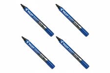 Image of 4 x Pilot Permanent Marker 100 Bullet Tip Blue