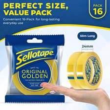 Image of Sellotape Clear Tape 24mm x 50m Strong Sticky Multi Pack Best Value 24 Pack