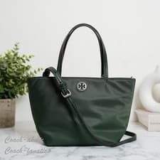 Image of Tory Burch Nylon Mini Tote Crossbody in Basil 167913 NWT