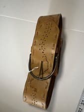 Image of ACCESSORIZE - NEW Leather Ladies Belt Brass Buckle 34” Country