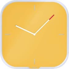 Image of Leitz Cosy Silent Glass Wall Clock Warm Yellow 90170019