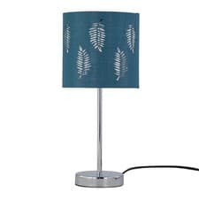 Image of Modern 25cm Table Lamp Beside Lights with Fern Leaf Fabric Shades