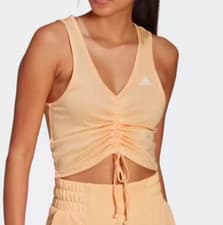 Image of adidas Hyperglam AEROREADY Cropped Tank Top Light Orange Size XS BNWT